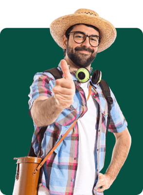 Happy traveler giving thumbs up